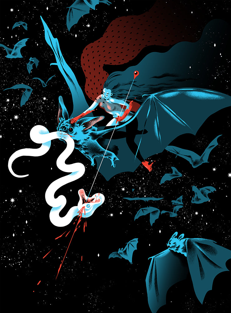 Bat Mother Black Light Poster by Andrea Kalfas
