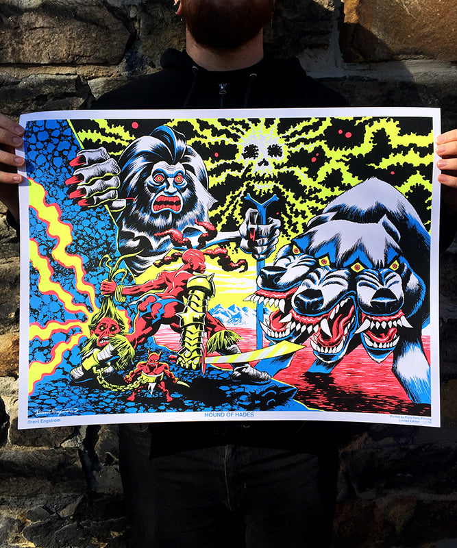 Hound of Hades Black Light Poster by Brent Engstrom