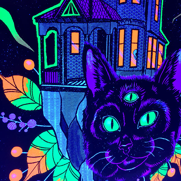 It's a Haunted House, Dummy Black Light Poster by Monica Amneus