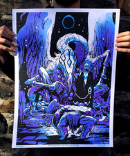 The Oracles and the Wanderer Black Light Poster by Sam Bosma