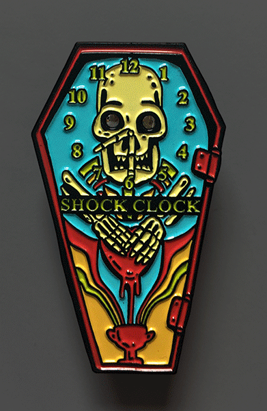 Shock Clock Enamel Blinker Pin